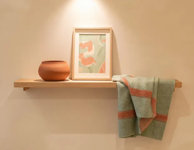 Decor shelf vignette