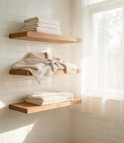 Bath linen shelf