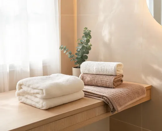 Waffle bath towels