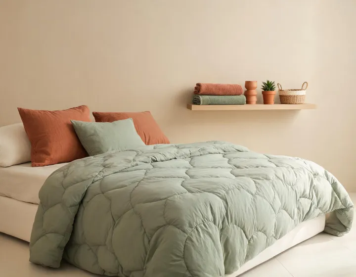 Parachute bedding and decor product arrangement